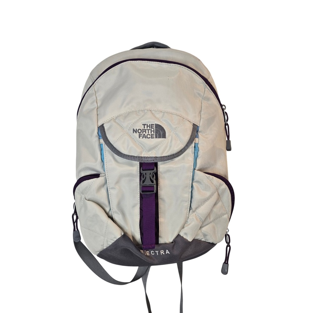 The North Face‎ Electra Backpack Small Cream Purple Grey Daypack Slim